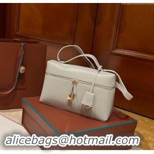 Best Price Loro Piana Extra Bag in Smooth Leather 1010 Light Grey 2023