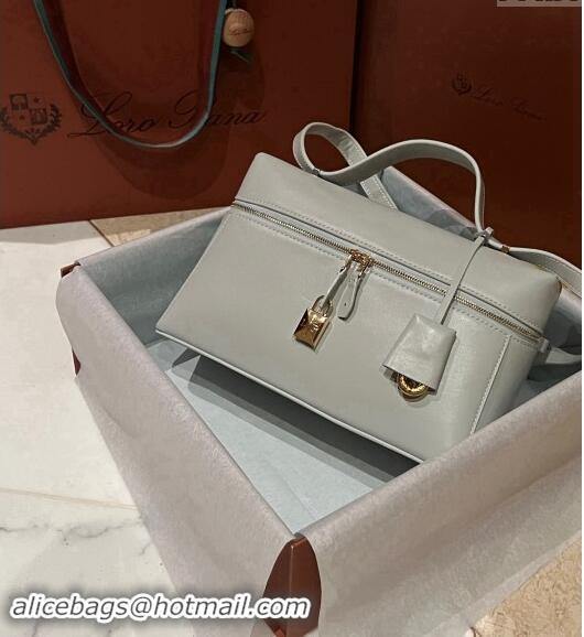 Best Price Loro Piana Extra Bag in Smooth Leather 1010 Light Grey 2023