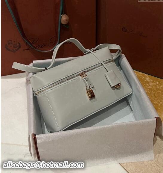 Best Price Loro Piana Extra Bag in Smooth Leather 1010 Light Grey 2023