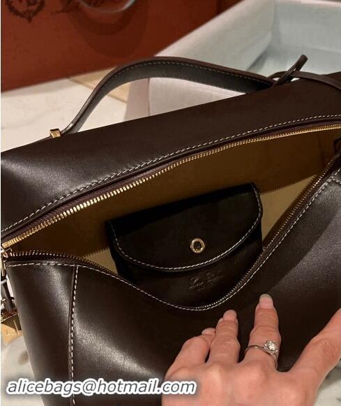 Reasonable Price Loro Piana Extra Bag in Smooth Leather 1010 Dark Brown 2023