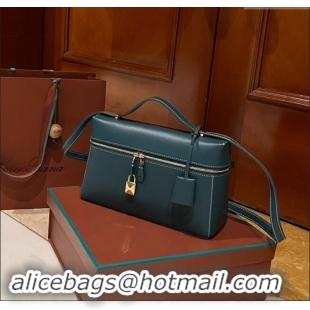 Super Quality Loro Piana Extra Bag in Smooth Leather 1010 Teal Green 2023