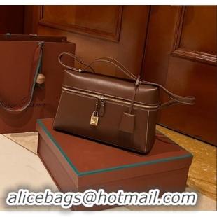 Shop Grade Loro Piana Extra Bag in Smooth Leather 1010 Deep Brown 2023