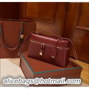 Shop Grade Loro Piana Extra Bag in Smooth Leather 1010 Burgundy 2023