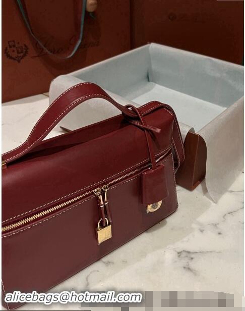 Shop Grade Loro Piana Extra Bag in Smooth Leather 1010 Burgundy 2023