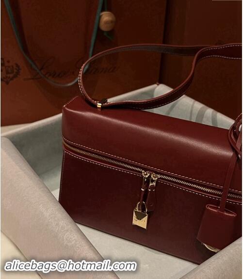 Shop Grade Loro Piana Extra Bag in Smooth Leather 1010 Burgundy 2023