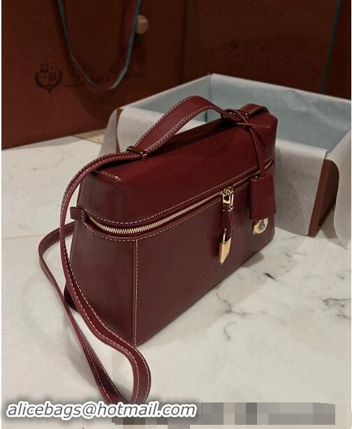 Shop Grade Loro Piana Extra Bag in Smooth Leather 1010 Burgundy 2023