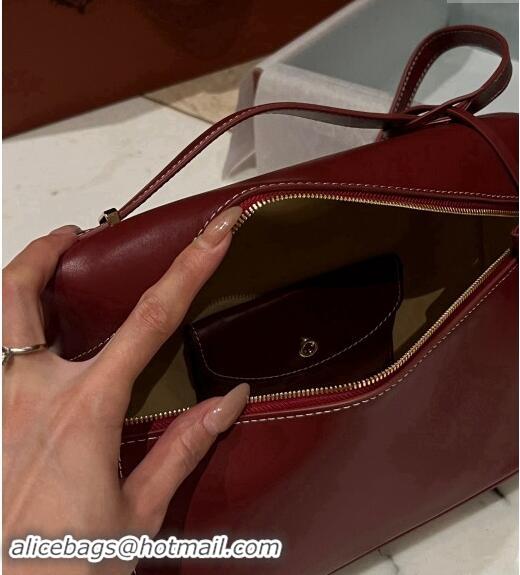 Shop Grade Loro Piana Extra Bag in Smooth Leather 1010 Burgundy 2023