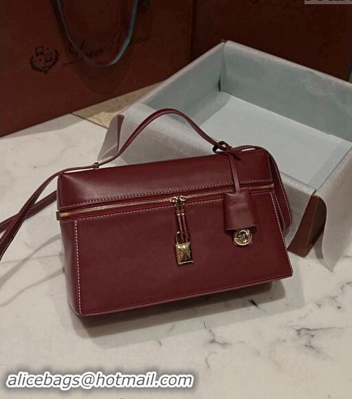 Shop Grade Loro Piana Extra Bag in Smooth Leather 1010 Burgundy 2023