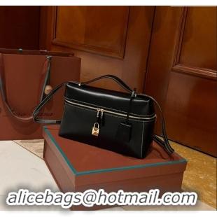 Super Quality Loro Piana Extra Bag in Smooth Leather 1010 Black/Gold 2023