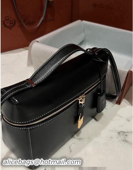 Super Quality Loro Piana Extra Bag in Smooth Leather 1010 Black/Gold 2023