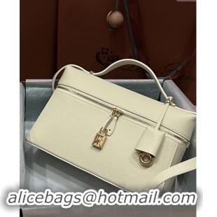 Reasonable Price Loro Piana Extra Bag L27 in Palm-Grained Leather 6003 White 2023