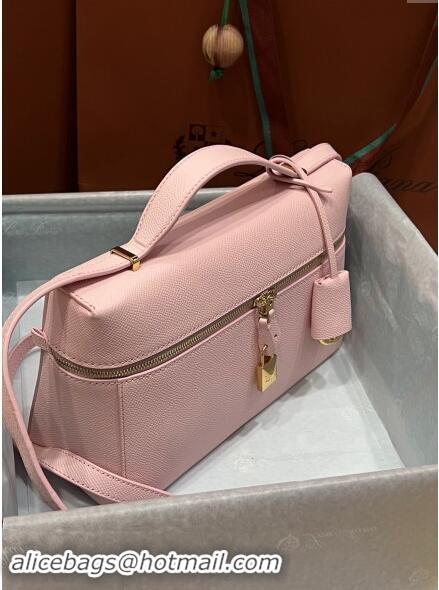 Super Quality Loro Piana Extra Bag L27 in Palm-Grained Leather 6003 Light Pink 2023