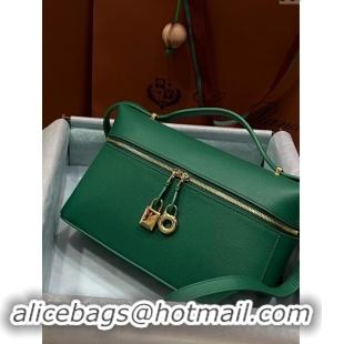 Top Grade Loro Piana Extra Bag L27 in Palm-Grained Leather 6003 Bright Green 2023