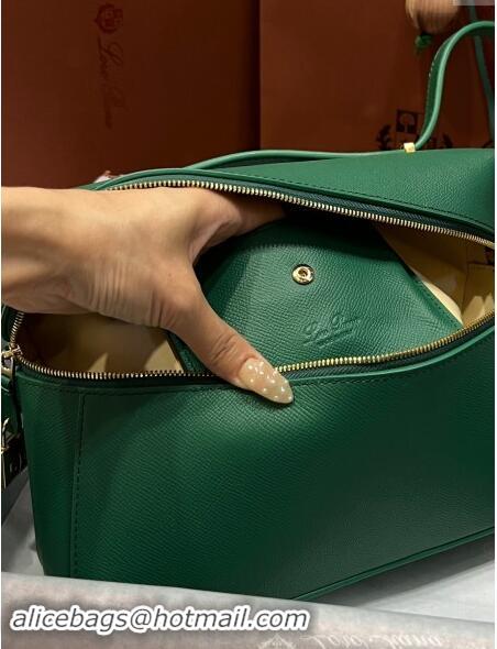 Top Grade Loro Piana Extra Bag L27 in Palm-Grained Leather 6003 Bright Green 2023