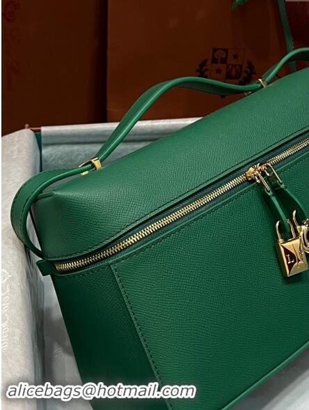 Top Grade Loro Piana Extra Bag L27 in Palm-Grained Leather 6003 Bright Green 2023