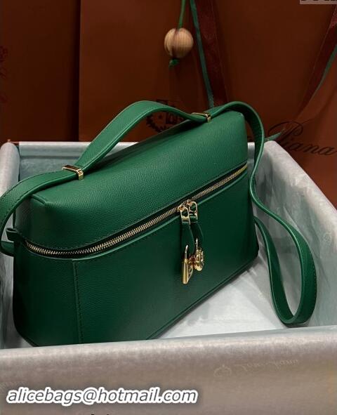 Top Grade Loro Piana Extra Bag L27 in Palm-Grained Leather 6003 Bright Green 2023