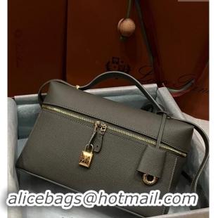 Best Quality Loro Piana Extra Bag L27 in Palm-Grained Leather 6003 Olive Green 2023