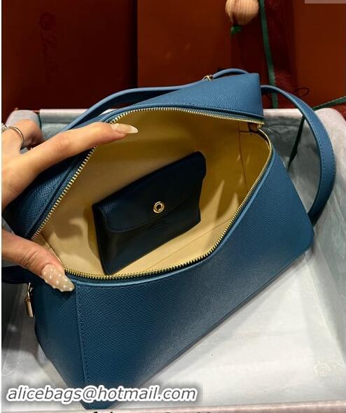 Grade Quality Loro Piana Extra Bag L27 in Palm-Grained Leather 6003 Blue 2023