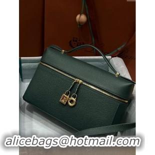 Best Product Loro Piana Extra Bag L27 in Palm-Grained Leather 6003 Dark Green 2023