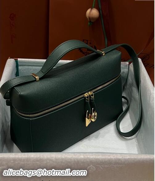 Best Product Loro Piana Extra Bag L27 in Palm-Grained Leather 6003 Dark Green 2023