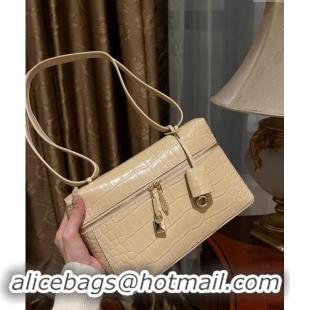 Buy Discount Loro Piana Extra Bag L27 in Crocodile Embossed Leather 6004 Light Yellow 2023