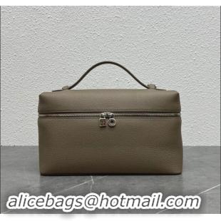 Shop Grade Loro Piana Extra Pocket Pouch L27 in Grainy Calfskin L0406 Etoupe/Silver 2023