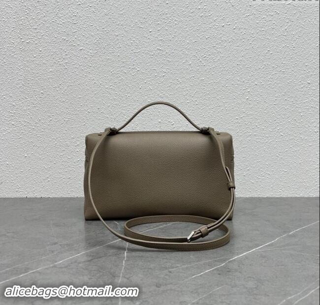 Shop Grade Loro Piana Extra Pocket Pouch L27 in Grainy Calfskin L0406 Etoupe/Silver 2023