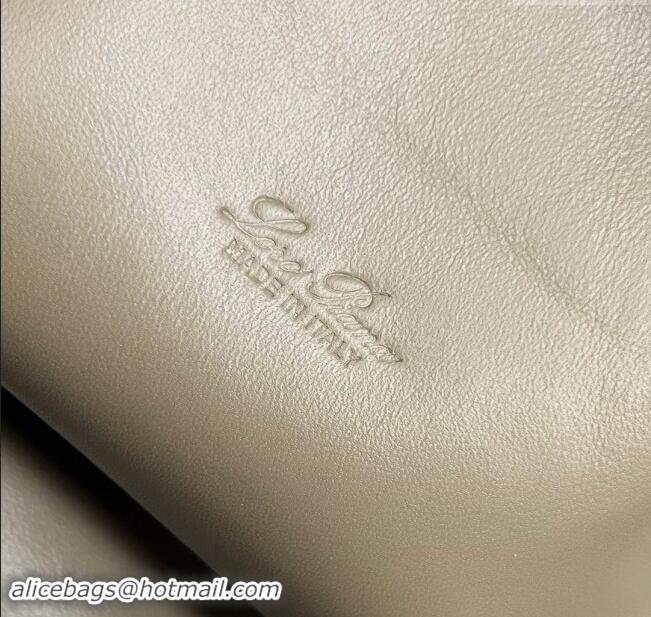 Shop Grade Loro Piana Extra Pocket Pouch L27 in Grainy Calfskin L0406 Etoupe/Silver 2023