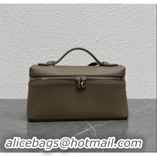 Good Looking Loro Piana Extra Pocket Pouch L19 in Grainy Calfskin L0407 Etoupe/Silver 2023