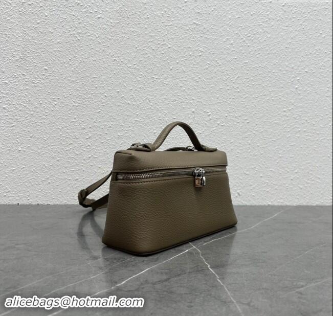 Good Looking Loro Piana Extra Pocket Pouch L19 in Grainy Calfskin L0407 Etoupe/Silver 2023