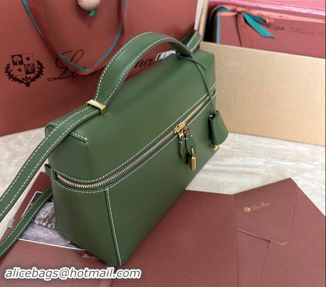 Well Crafted Loro Piana Extra Pocket Pouch L27 in Smooth Calfskin 7130 Moss Green 2024