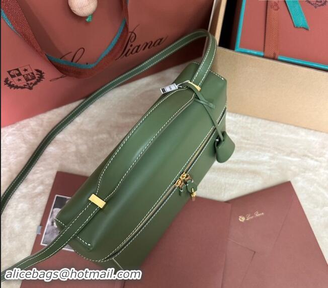 Well Crafted Loro Piana Extra Pocket Pouch L27 in Smooth Calfskin 7130 Moss Green 2024