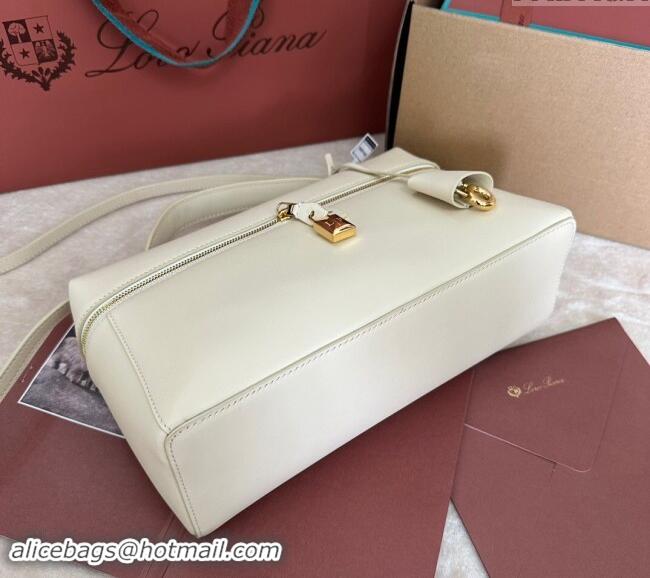 Classic Promotional Loro Piana Extra Pocket Pouch L27 in Smooth Calfskin 7130 White/Gold 2024