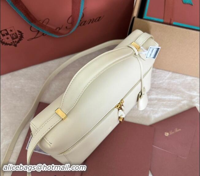 Classic Promotional Loro Piana Extra Pocket Pouch L27 in Smooth Calfskin 7130 White/Gold 2024