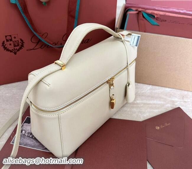 Classic Promotional Loro Piana Extra Pocket Pouch L27 in Smooth Calfskin 7130 White/Gold 2024