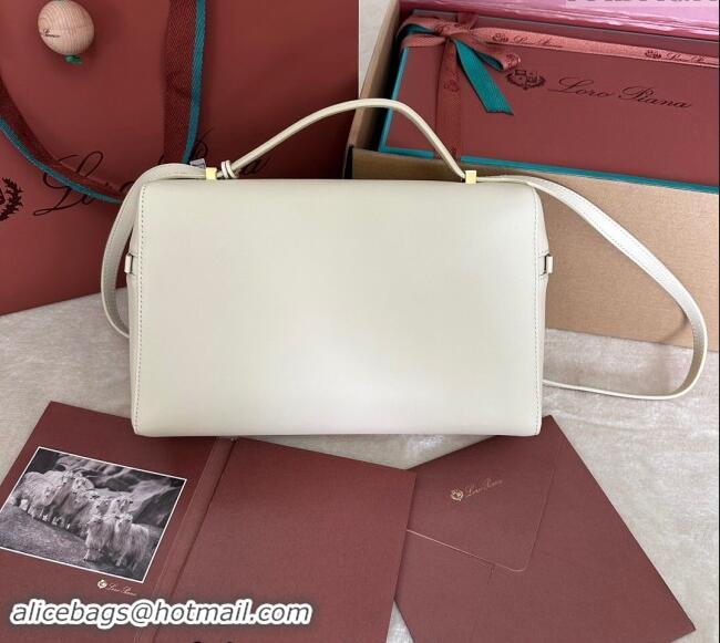 Classic Promotional Loro Piana Extra Pocket Pouch L27 in Smooth Calfskin 7130 White/Gold 2024