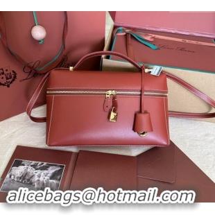 Traditional Specials Loro Piana Extra Pocket Pouch L27 in Smooth Calfskin 7130 Dark Red 2024