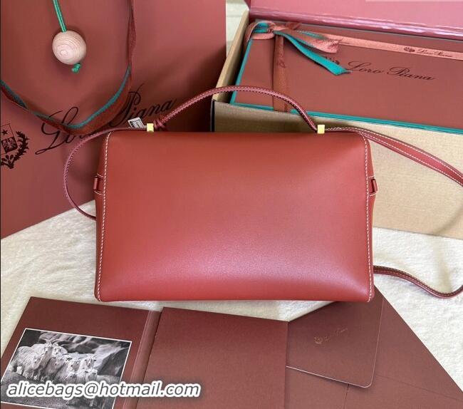 Traditional Specials Loro Piana Extra Pocket Pouch L27 in Smooth Calfskin 7130 Dark Red 2024