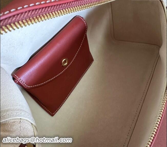 Traditional Specials Loro Piana Extra Pocket Pouch L27 in Smooth Calfskin 7130 Dark Red 2024