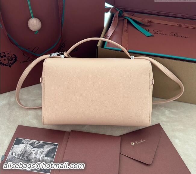 Shop Grade Loro Piana Extra Pocket Pouch L27 in Palm-Grained Calfskin 7130 Nude Pink 2024