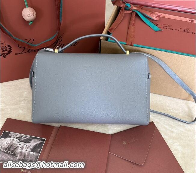 Top Quality Loro Piana Extra Pocket Pouch L27 in Palm-Grained Calfskin 7130 Pearly Grey 2024