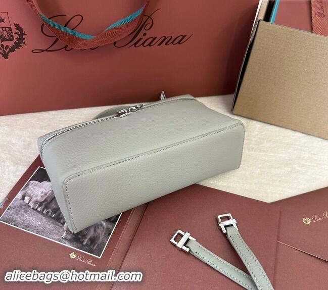 Best Product Loro Piana LP Extra Pocket Pouch L19 in Grained Calfskin 0802 Pearly Grey 2024