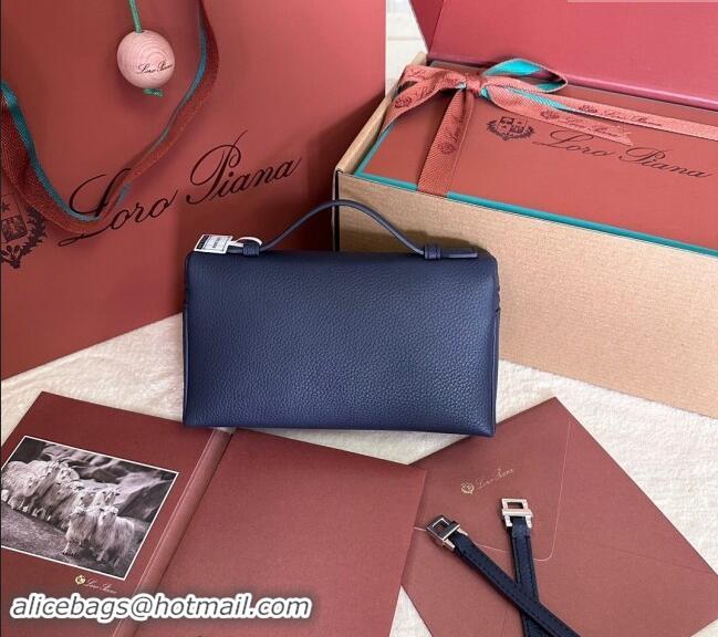 Well Crafted Loro Piana LP Extra Pocket Pouch L19 in Grained Calfskin 0802 Midnight Blue 2024