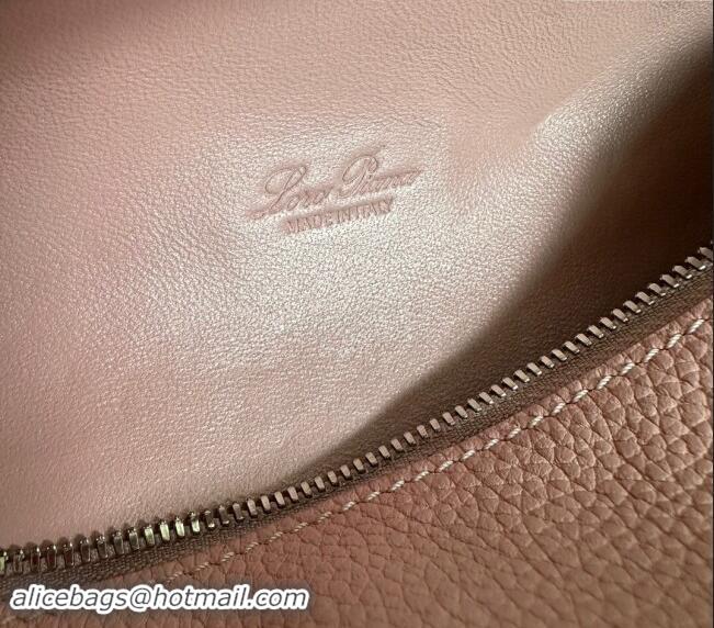 Top Design Loro Piana LP Extra Pocket Pouch L19 in Grained Calfskin 0802 Light Pink 2024