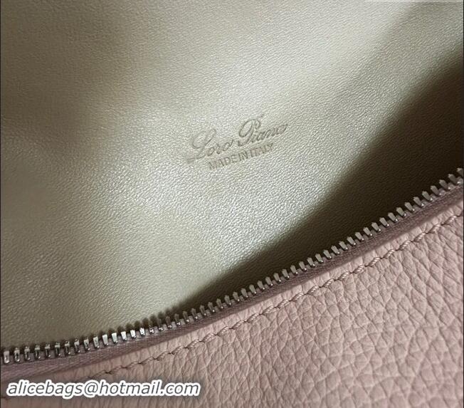 Luxury Cheap Loro Piana LP Extra Pocket Pouch L19 in Grained Calfskin 0802 Marble Pink 2024