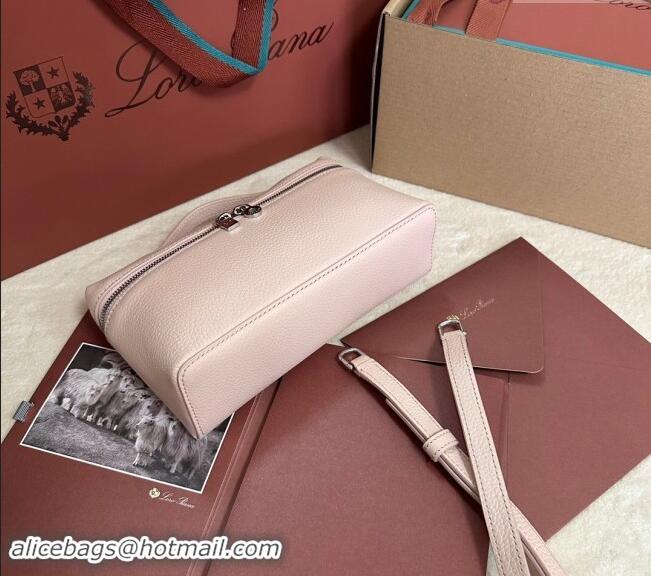 Luxury Cheap Loro Piana LP Extra Pocket Pouch L19 in Grained Calfskin 0802 Marble Pink 2024