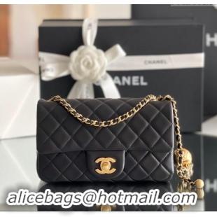 Promotional Chanel Lambskin Small Flap Bag with Gold-Tone Metal Ball Chain AS1787 Black 2024 Top Quality