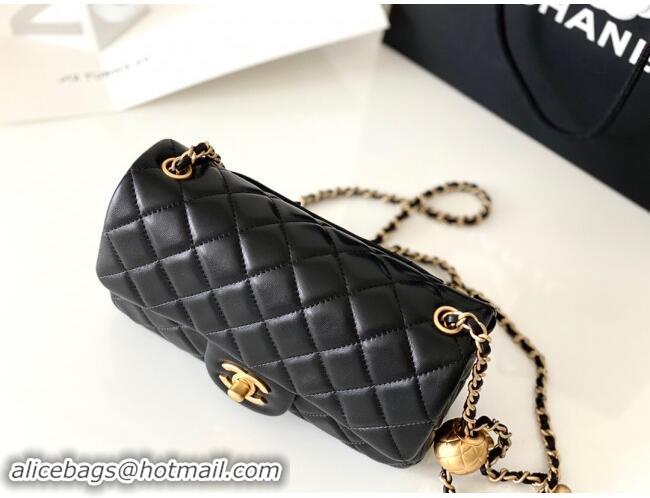 Promotional Chanel Lambskin Small Flap Bag with Gold-Tone Metal Ball Chain AS1787 Black 2024 Top Quality