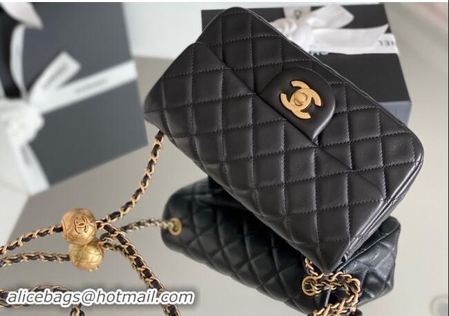 Promotional Chanel Lambskin Small Flap Bag with Gold-Tone Metal Ball Chain AS1787 Black 2024 Top Quality