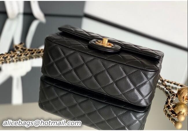 Promotional Chanel Lambskin Small Flap Bag with Gold-Tone Metal Ball Chain AS1787 Black 2024 Top Quality